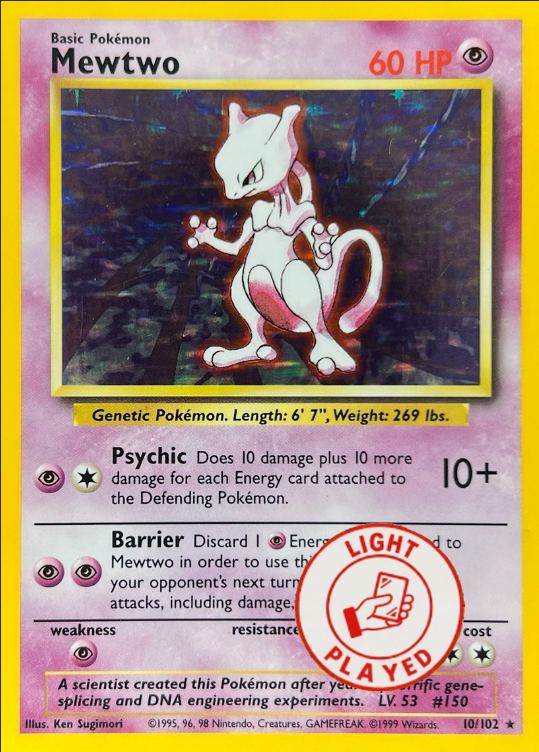 Producto - Mewtwo 10/102 Base Set Unlimited LIGHT PLAYED