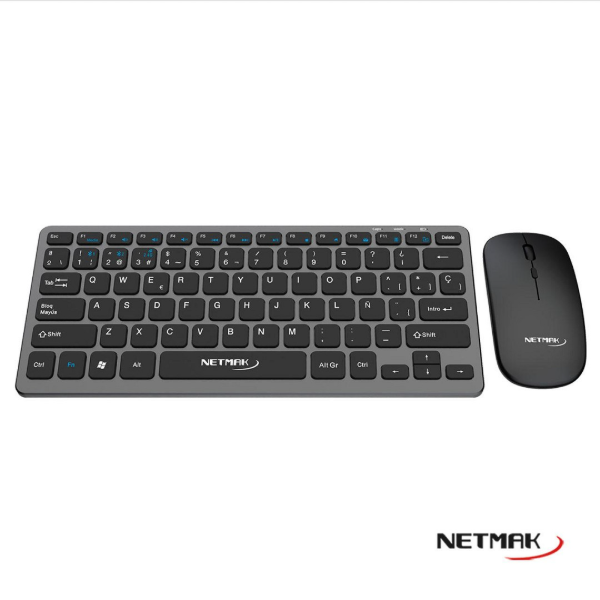 Producto - Teclado español + mouse -wireless 2.4GHz + Bt 5.0 -800/1000/1600dpi -bat. recarg