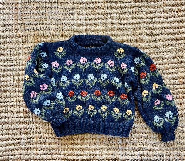 Sweater Flores Azul