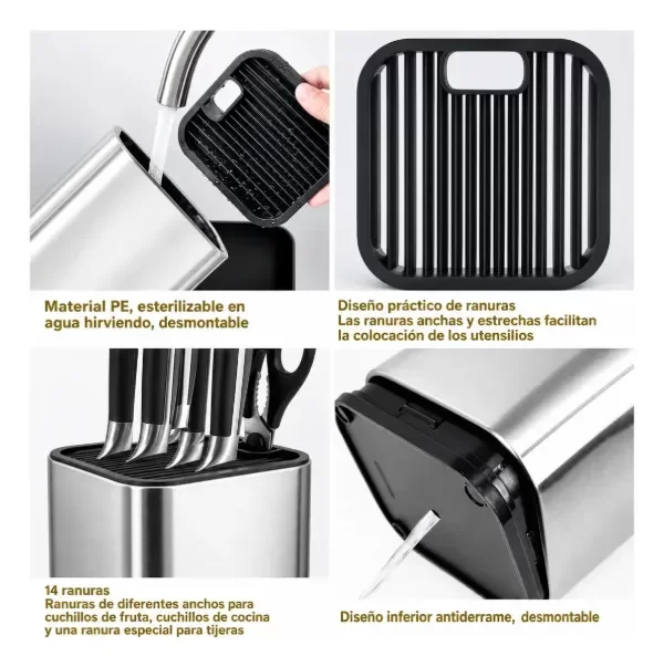 Producto - PORTA CUCHILLOS TACO ORGANIZADOR DE ACERO ESCURRIDOR - 2