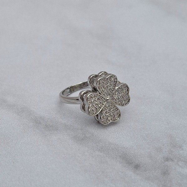 Producto - Anillos trébol silver