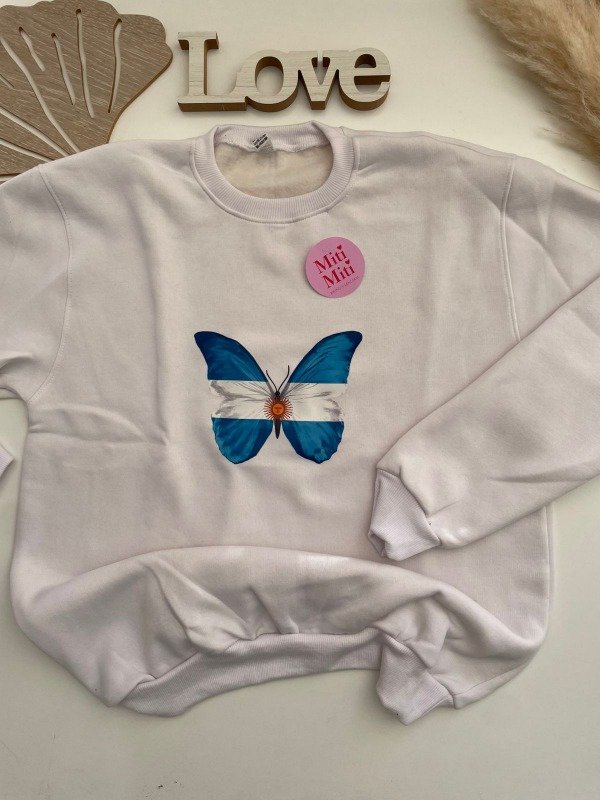 Producto - Buzo Algodon Frizado Blanco MARIPOSA - COD 4609