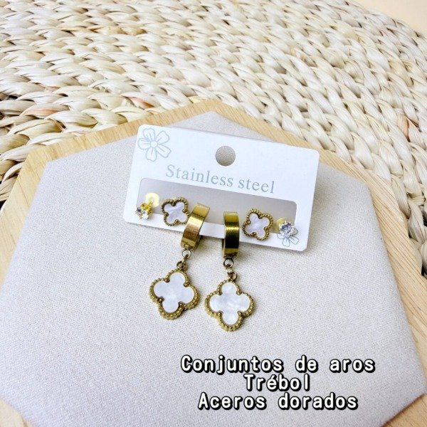 Producto - Conjunto de Aros Trebol (Colores Surtidos) DB