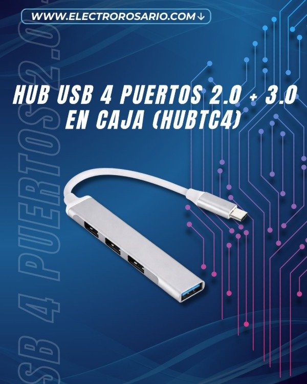 Producto - HUB USB 4 PUERTOS 2.0 + 3.0 EN CAJA (HUBTC4)