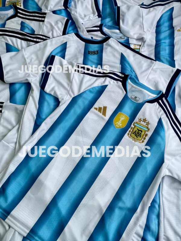 Producto - Curva de camisetas de Argentina niños (6 talles)