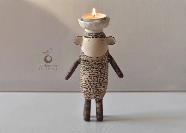 Producto - Portavelas escultura artesanal para niños POR ENCARGO - 1