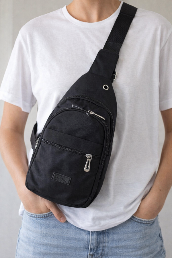 Producto - Bandolera cruzada unisex negra