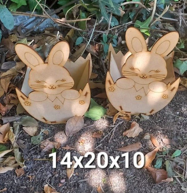 Producto - Porta huevo conejito de Pascua - Corte laser