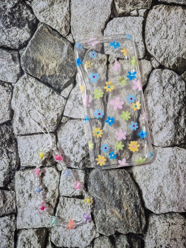 Producto - Funda tpu diseño con holder Xiaomi A3 flores multicolor