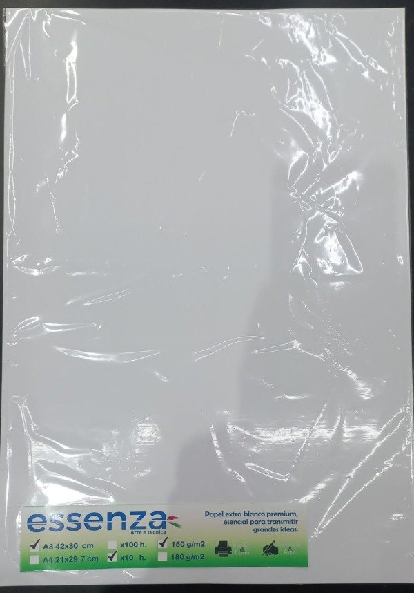 Producto - Papel premiun Essenza dibujo A3 150grs x10h