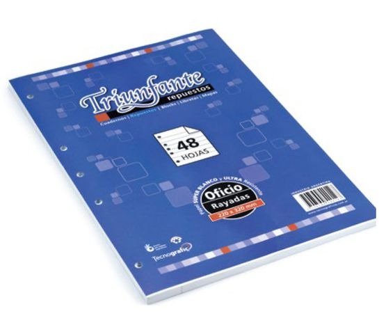 Producto - REPUESTO OFICIO RAYADA 5 PERFORACIONES 48H TRIUNFANTE