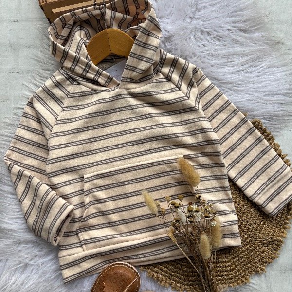 Producto - Buzo over rayado beige talles hasta 4 años