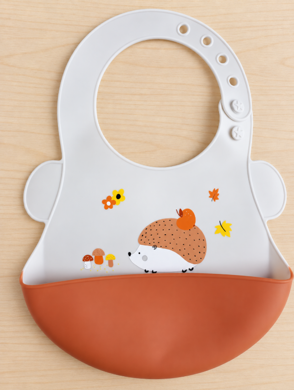 Producto - Babero De Silicona Para Bebé Con Bolsillo Contenedor - 0