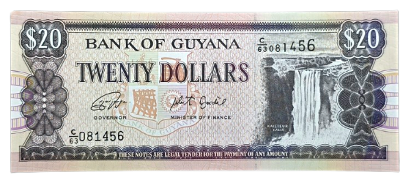 Producto - Guyana 5 Dollars (2014) Transbordador Malali atracando en Puerto Pick.30 Unc
