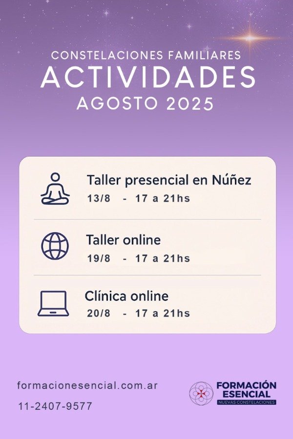 Producto - Fechas de Talleres Presencial y Online y Clínica Online en Agosto 2025