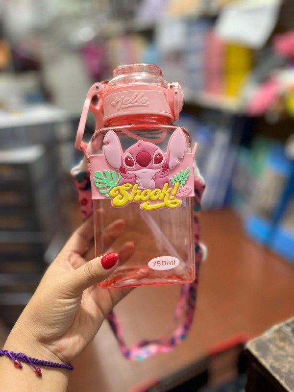 Producto - BOTELLA PLASTICO 750 ML STICH violeta rosa azul verde mc1080