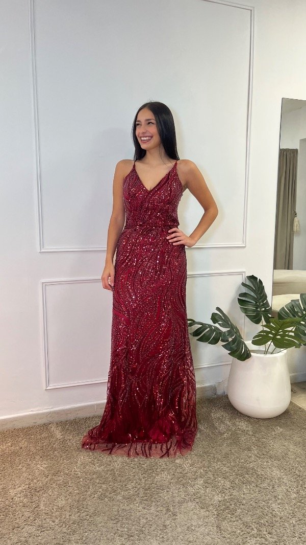 Producto - VESTIDO ANGELINA BORDO - 2