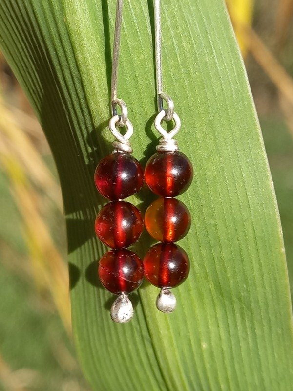 Producto - Aros de Ambar Baltico y plata - 0