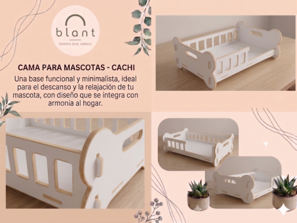Producto - Camita Rustica Cachi para perros-blant - 1