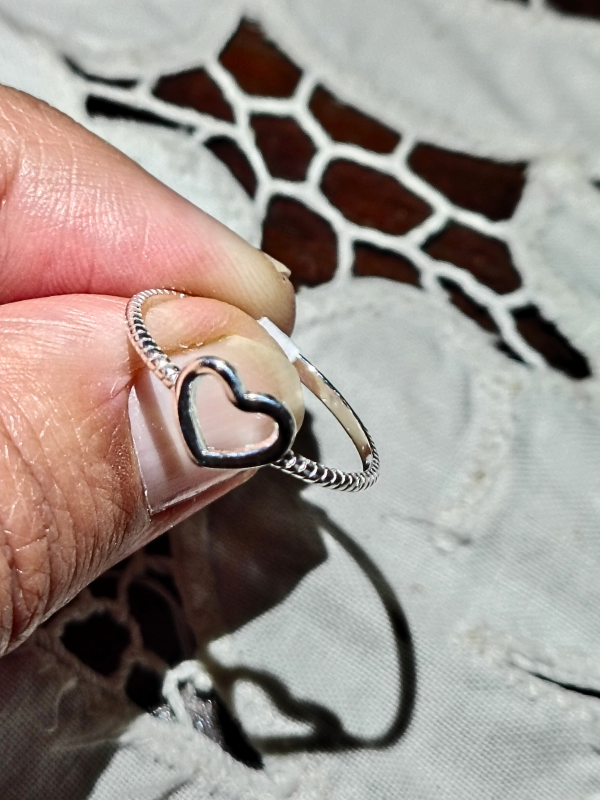 Producto - (58229) Anillo Corazón Calado - Talle 18 - Plata