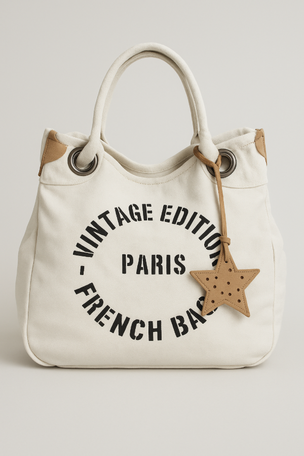 Producto - BOLSO "PARIS VINTAGE"  BLANCO /ART GO 7J. LINEA CAPRICHO URBANO NUEVA COLECCIÓN