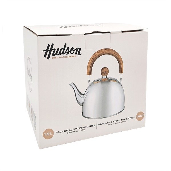 Producto - Pava Hudson Matera Acero Mango Simil Madera 1.5lts - 1