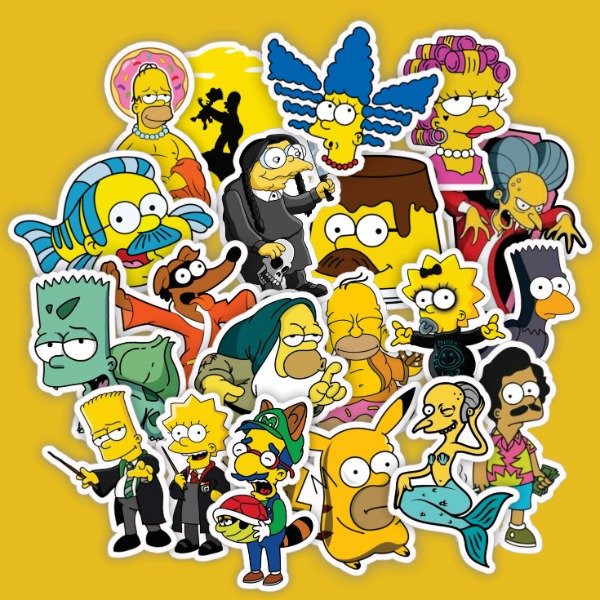 Producto - Pack 20 Stickers Vinilo Uv Premium - Simpsons Fantasia