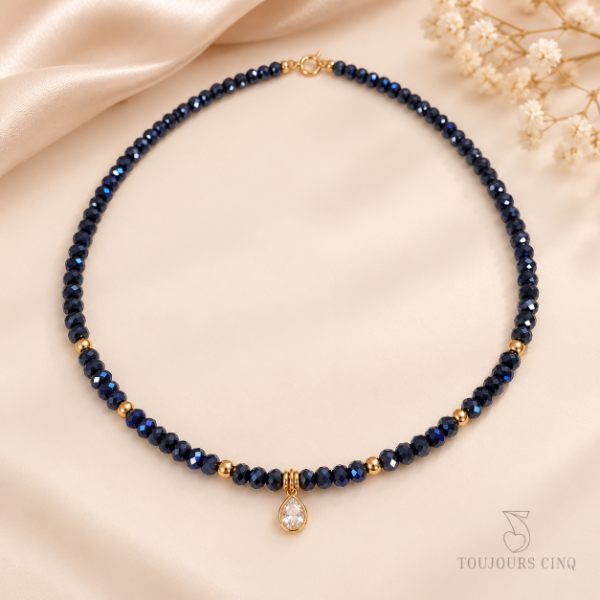 Producto - Collar Zuri Azul Oscuro con Destellos - 1