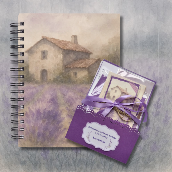 Producto - Set de Journaling creativo + Diario LAVANDA - 1