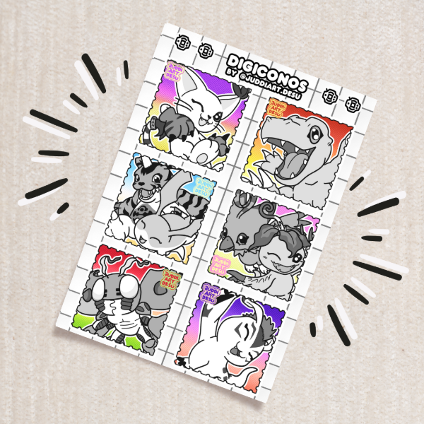 Producto - Planchita Stickers Digimón