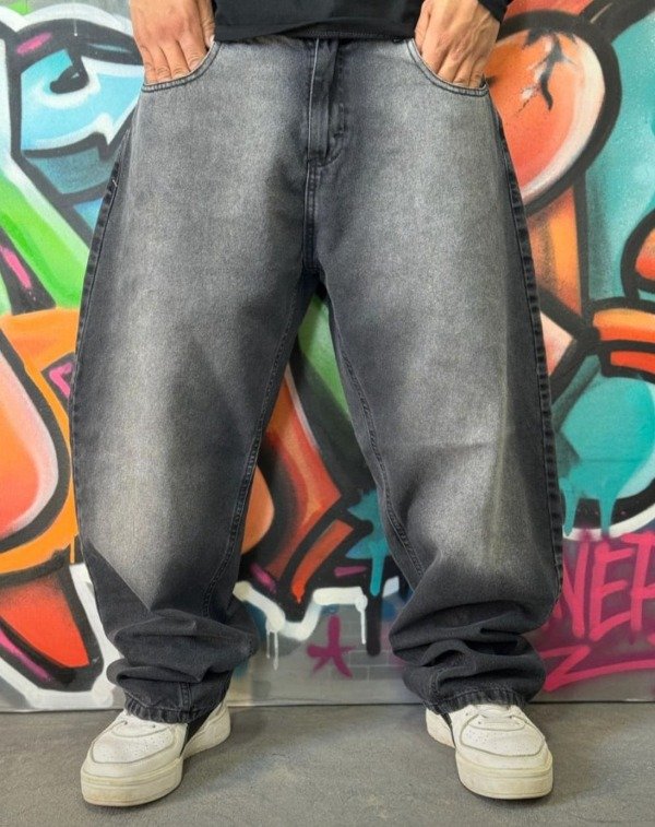 Producto - Jean Baggy Hombre Gris Nevado