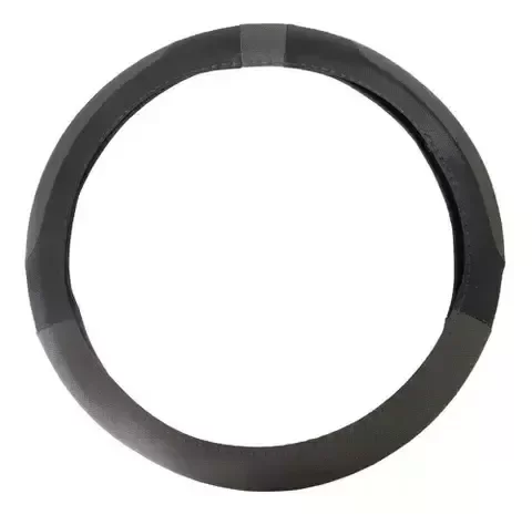 Producto - cubre volante Lujo 38cm cuerina negra c/color - 1