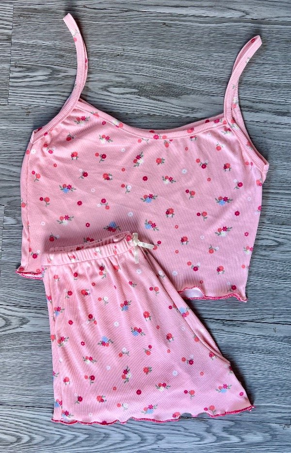 Producto - Pijama Morley Rosa Flores Rojas y Celeste