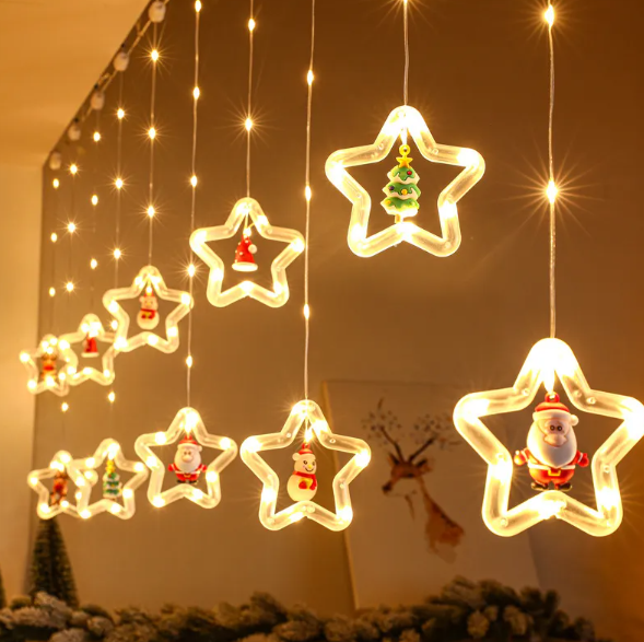 Producto - Cortina De Luces Led Navideñas Estrellas E