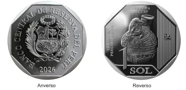 Producto - Perú 1 sol serie "cerámica precolombina".  (5) Cultura Recuay 2026 - 2
