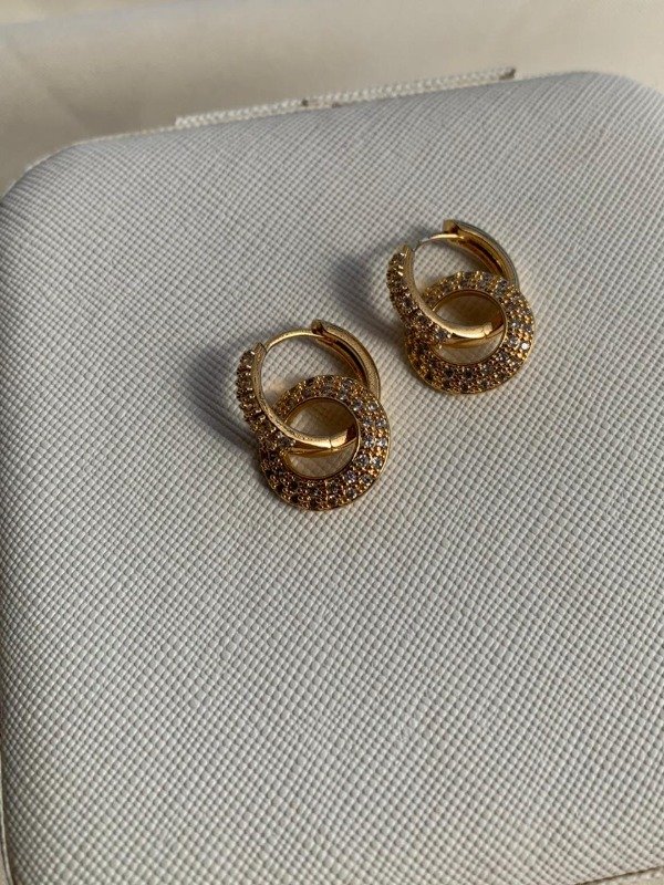 Producto - Argollas cubanas colgante 15mm - Acero dorado