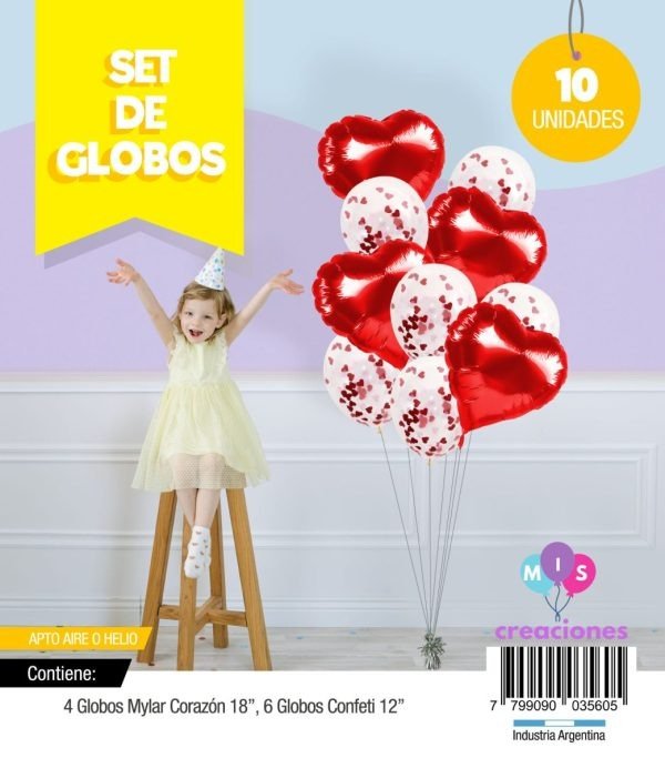 Producto - Set x10 globos milar y latex