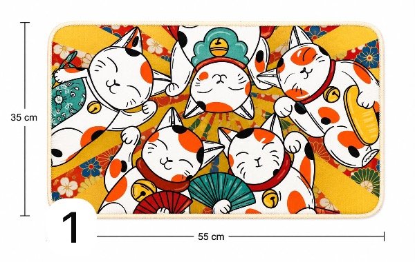 Producto - ALFOMBRA 55X35 GATO MANEKI NEKO