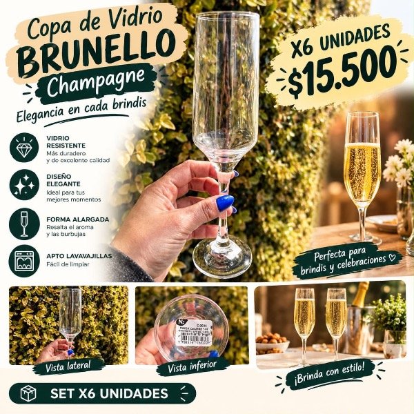 Producto - Copa de vidrio BRUNELLO champagne - 0