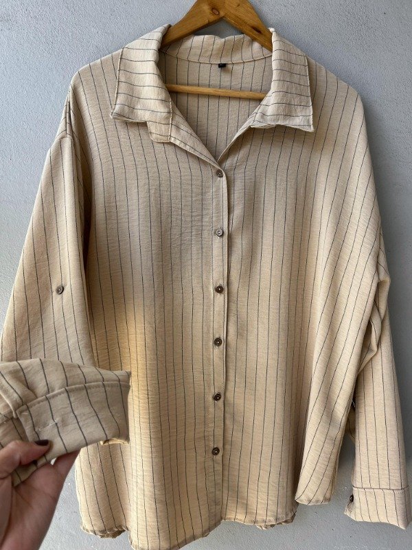 Producto - Camisa rayas camel - talle grande