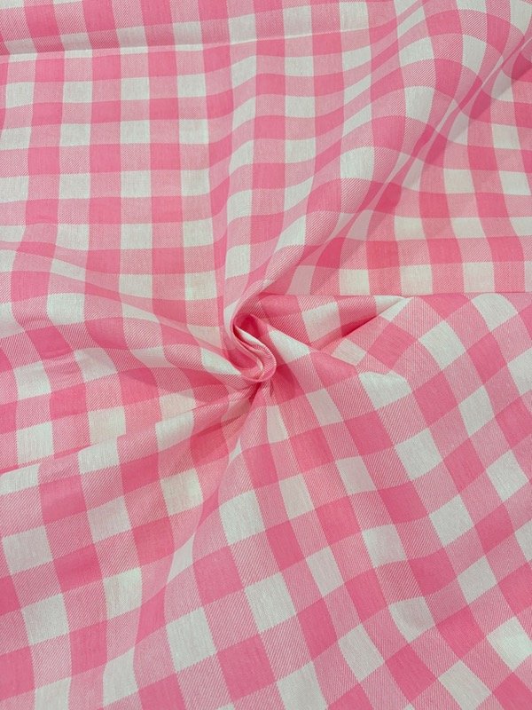 Producto - Polycotton dibujo cuadrados en color Rosa