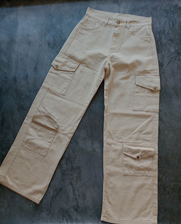 Producto - Wide leg cargo crema