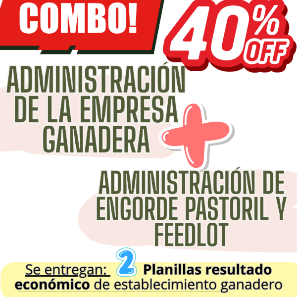 Producto - COMBO 2 CURSOS:     Gestión Ganadera  +  Engorde Pastoril y Feedlot