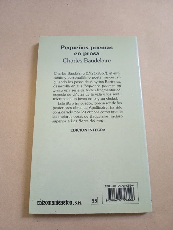 Producto - Pequeños poemas en prosa - Charles Baudelaire - Fontana 1995 - 1