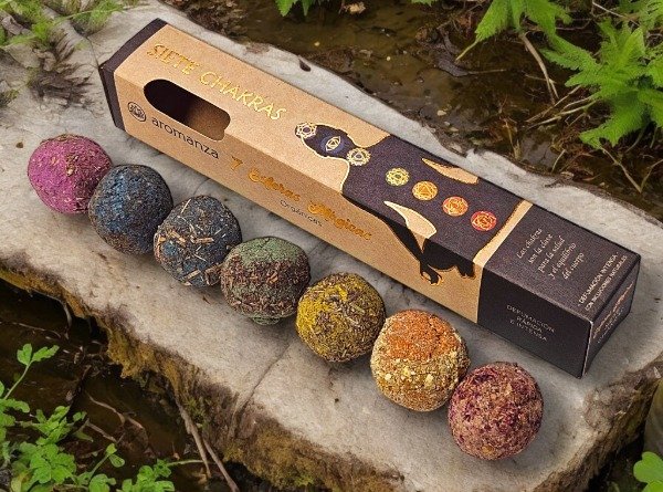 Producto - Esferas orgánicas Aromanza "7 chakras" x7 u.