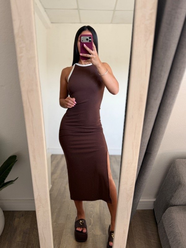 Producto - Vestido tajo combinado