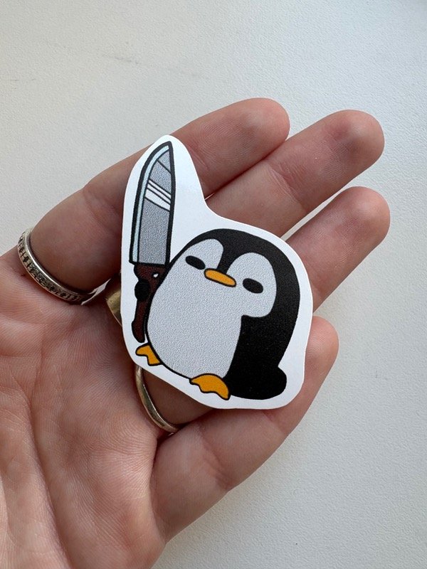 Producto - Sticker pingüino cuchillero