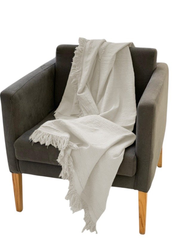 Producto - Pie de Cama Rústico Fleco Algodón 1.00x2.00mts
