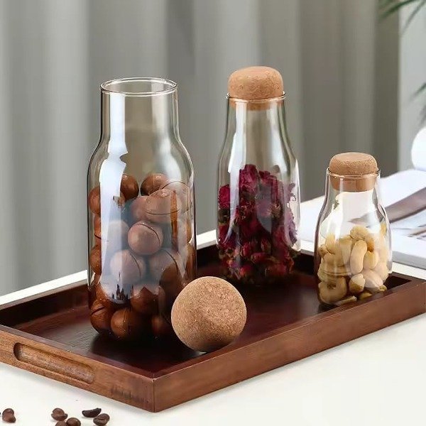 Producto - BOTELLA DE VIDRIO CON TAPÓN CORCHO 1000 ML