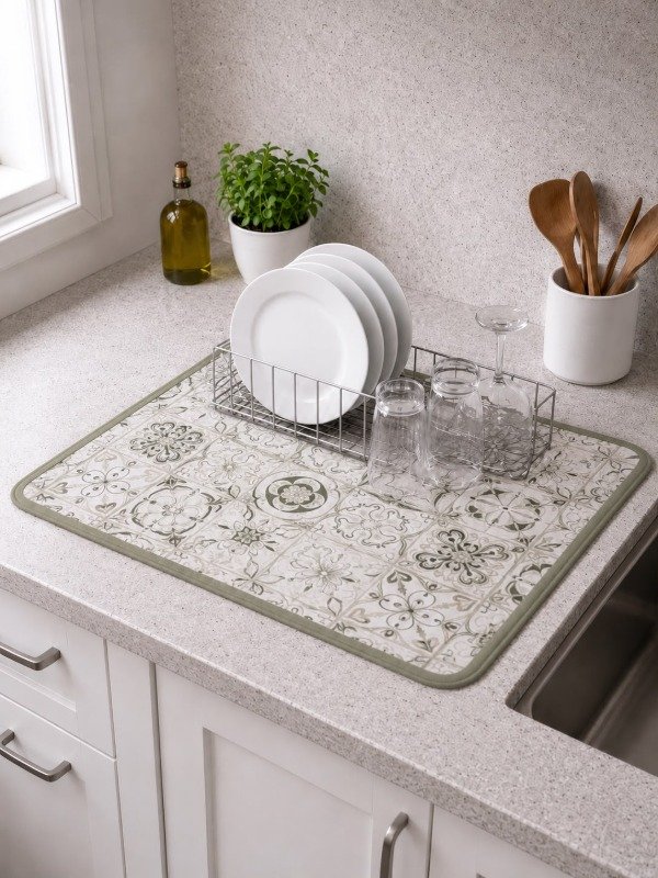 Producto - Secaplatos Absorbente Mosaico Verde - 0